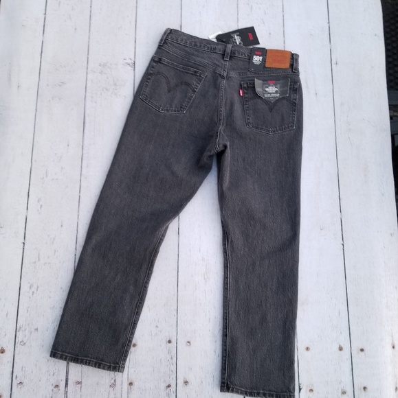 Levi's 501 Studs &"Crystals" Cropped Jeans - Picture 7 of 8